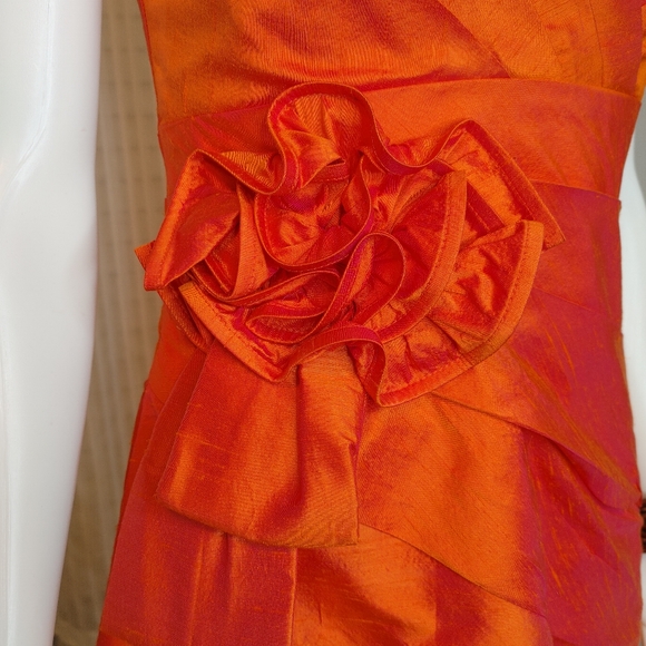 PHOEBE COUTURE "OPANGE" SILK COCKTAIL DRESS 4 - Picture 3 of 13